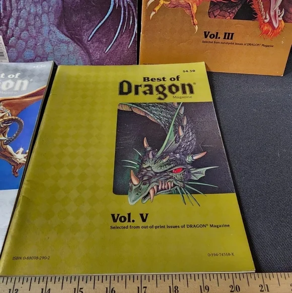 Vintage Dungeons & Dragons Best Of Dragon Magazine Volume 1-5 Used Great Shape - Picture 6 of 6